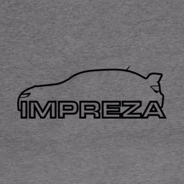 Subaru Impreza Car Outline big font by mufflebox